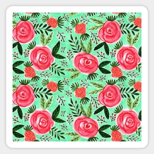 Loose pink roses floral garden Sticker